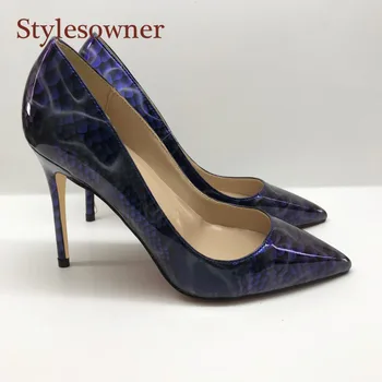 Stylesowner Women Pumps Brand High Heels Blue Patent Leather Pointed Toe Sexy Stiletto Shoes Woman Ladies Plus Big Size 44
Stylesowner Women Pumps Brand High Heels Blue Patent Leather Pointed Toe Sexy Stiletto Shoes Woman Ladies Plus Big Size 44