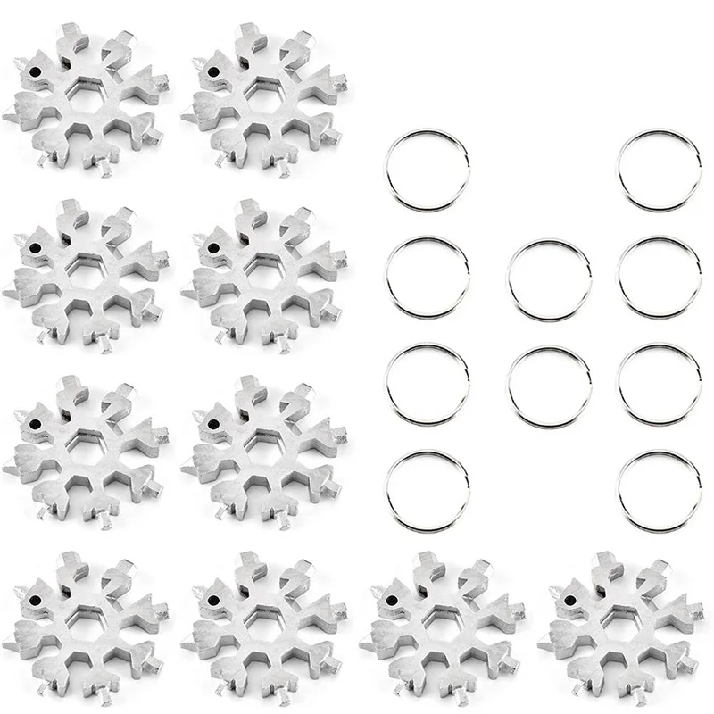Snowflake Multi-Tool Stainless Steel Snowflake Keychain Tool Snowflake Screwdriver Tool for Outdoor Camping (Silver 10Pack)
Snowflake Multi-Tool Stainless Steel Snowflake Keychain Tool Snowflake Screwdriver Tool for Outdoor Camping (Silver 10Pack)