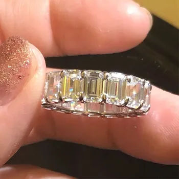 Brand 925 SILVER PAVE SETTING FULL SQUARE Simulated Diamond CZ ETERNITY BAND ENGAGEMENT WEDDING Stone Rings for WOMEN MEN 
Brand 925 SILVER PAVE SETTING FULL SQUARE Simulated Diamond CZ ETERNITY BAND ENGAGEMENT WEDDING Stone Rings for WOMEN MEN