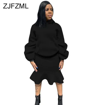 Solid Color Casual 2 Piece Matching Set Women Puff Sleeve Hooded Sweatshirt+Ruffle Splice Club Party Skirt Autumn Winter Outfit
Solid Color Casual 2 Piece Matching Set Women Puff Sleeve Hooded Sweatshirt+Ruffle Splice Club Party Skirt Autumn Winter Outfit