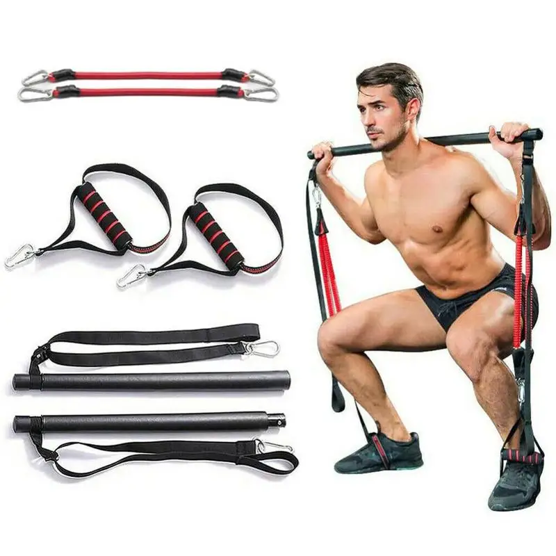 Portable Pilates Bar Resistance Band Yoga Pilates Stick Home Gym Yoga Exercise Fitness Bar with Workout Equipment Training 
Portable Pilates Bar Resistance Band Yoga Pilates Stick Home Gym Yoga Exercise Fitness Bar with Workout Equipment Training