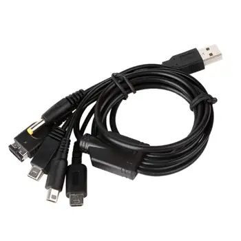 

5 in1 USB Charger Charging Cable Cords for Nintendo NDSL / NDS NDSI XL 3DS for GBA SP/Wii U for Sony PSP 1000/2000/3000