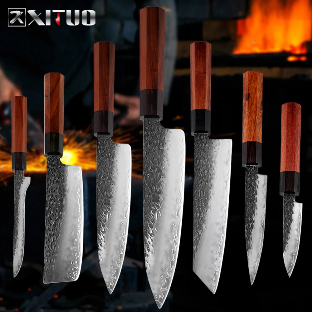 XITUO Three-layer Composite Steel Chef Knife Handmade Forged Chinese Knife Sharp Cleaver Santoku Kiritsuke Utility Cooking Tools
XITUO Three-layer Composite Steel Chef Knife Handmade Forged Chinese Knife Sharp Cleaver Santoku Kiritsuke Utility Cooking Tools