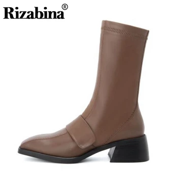 RIZABINA Vintage Square Toe Women Mid Calf Boots Genuine Leather Thick Heel Shoes Autumn Winter Daily Women Footwear Size 34-39
RIZABINA Vintage Square Toe Women Mid Calf Boots Genuine Leather Thick Heel Shoes Autumn Winter Daily Women Footwear Size 34-39