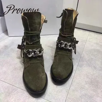 Prowow New Black Genuine Leather Metal Chain Lace Up Ankle Boots Round Toe Thick Heel Low Heel Comfortable Autumn Winter Boots
Prowow New Black Genuine Leather Metal Chain Lace Up Ankle Boots Round Toe Thick Heel Low Heel Comfortable Autumn Winter Boots