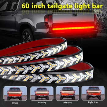 

Fish Bone 60 inch LED Strip DRL Brake Stop Turn Signal Light Warning Lamp Pickup Truck Tailgate Auto Waterproof Red Yellow