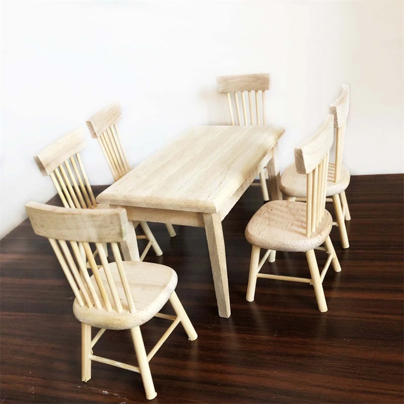 New Mini Furniture Simulation Wooden Table and 4/6pcs Chairs Model Set Decoration Ornaments for 1/12 Dollhouse Dolls Parts
New Mini Furniture Simulation Wooden Table and 4/6pcs Chairs Model Set Decoration Ornaments for 1/12 Dollhouse Dolls Parts