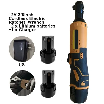 Electric Wrench 3/8" Cordless Ratchet 12V Rechargeable Scaffolding 45Nm Right Angle Wrench Tool With Battery Charger Kit
Electric Wrench 3/8" Cordless Ratchet 12V Rechargeable Scaffolding 45Nm Right Angle Wrench Tool With Battery Charger Kit