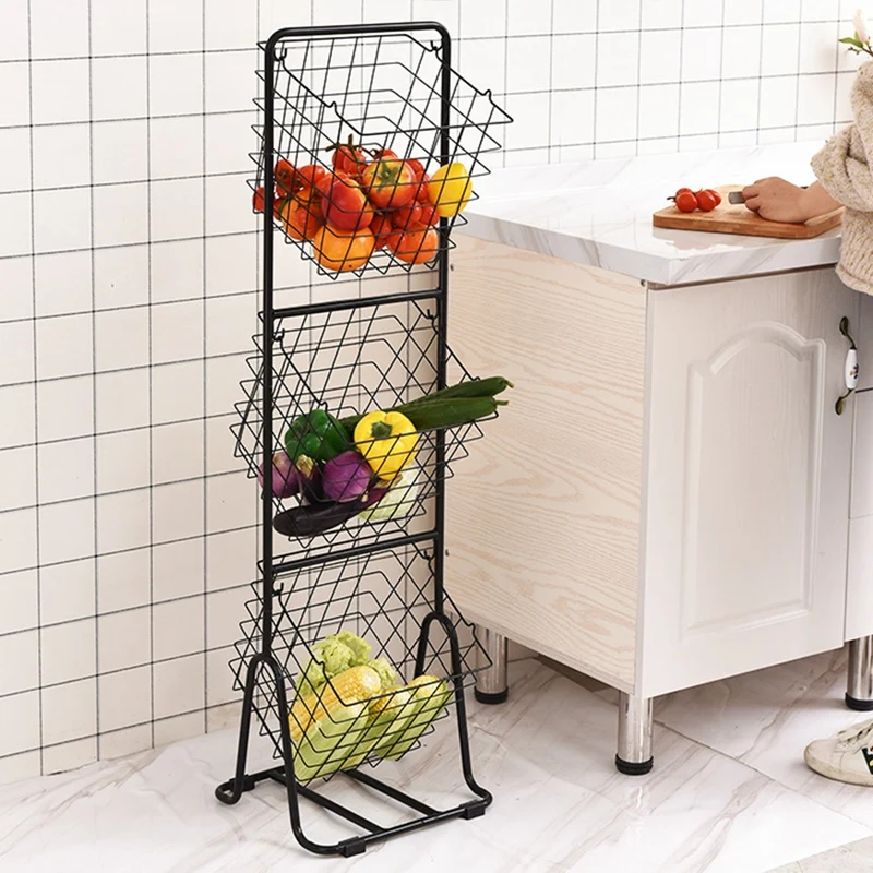 Three-layer Swing Basket Rack Vegetable Box Snack Rack Iron Storage Basket Home Kitchen Storage Storage Basket
Three-layer Swing Basket Rack Vegetable Box Snack Rack Iron Storage Basket Home Kitchen Storage Storage Basket