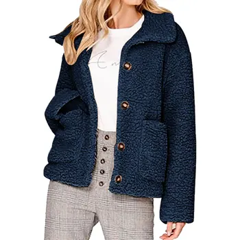 Chaquetas mujer 2019 Newly Women Fleece Cardigan Warm Jacket куртка женская Top Lapel Long Sleeve solid color Buttons Jacket 
Chaquetas mujer 2019 Newly Women Fleece Cardigan Warm Jacket куртка женская Top Lapel Long Sleeve solid color Buttons Jacket