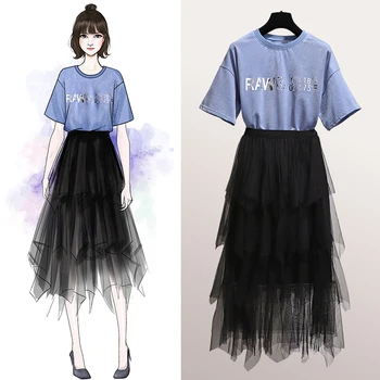 2020 Summer Korea Plus Size Letter T-Shirt Irregular Mesh Layered Ball Gown Princess Female Dresses
2020 Summer Korea Plus Size Letter T-Shirt Irregular Mesh Layered Ball Gown Princess Female Dresses