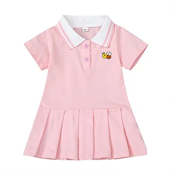 Toddler Baby Kids Girls Dresses Embroidered Bee Pattern Folded Collar Button Dress Short Sleeve Pleated Loose Summer Pink Outfit
Toddler Baby Kids Girls Dresses Embroidered Bee Pattern Folded Collar Button Dress Short Sleeve Pleated Loose Summer Pink Outfit