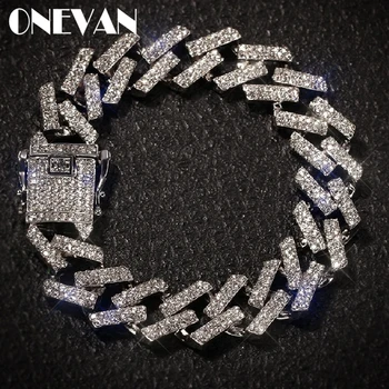 Personality Hip Hop/Punk Style Men's Bracelets Iced Out Cubic Zircon Miami Curb Cuban Rhinestone Link Chain Bracelet Jewelry
Personality Hip Hop/Punk Style Men's Bracelets Iced Out Cubic Zircon Miami Curb Cuban Rhinestone Link Chain Bracelet Jewelry