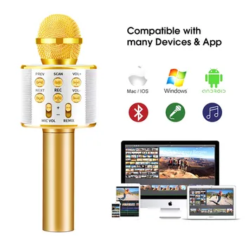 Larryjoe Bluetooth Wireless Microphone WS858 Handheld Karaoke Mic USB KTV Player Bluetooth Speaker Record Music Microphones
Larryjoe Bluetooth Wireless Microphone WS858 Handheld Karaoke Mic USB KTV Player Bluetooth Speaker Record Music Microphones