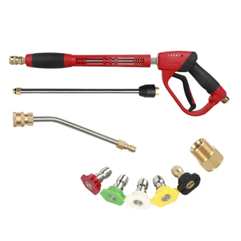 High Pressure Washer Tool Set with 1/4 Quick Connector Wand Extension 5 Nozzle Tips M22 Fitting 40 Inch 5000 PSI
High Pressure Washer Tool Set with 1/4 Quick Connector Wand Extension 5 Nozzle Tips M22 Fitting 40 Inch 5000 PSI