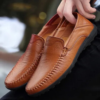 Genuine Leather Men Casual Shoes 2020 Mens Loafers Moccasins Breathable Slip on Black Driving Shoes Plus Size 38-47 B1374 
Genuine Leather Men Casual Shoes 2020 Mens Loafers Moccasins Breathable Slip on Black Driving Shoes Plus Size 38-47 B1374