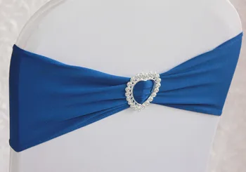 100pcs Royal blue Spandex Chair Cover Stretch Band With Heart Buckle Sashes Bow For Wedding Banquet Decoration
100pcs Royal blue Spandex Chair Cover Stretch Band With Heart Buckle Sashes Bow For Wedding Banquet Decoration