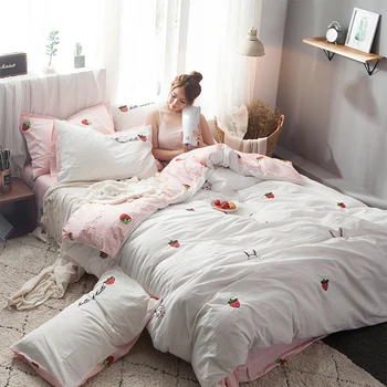 Cotton 4-piece Set Pure Cotton Ins Embroidery Wash Cotton 4-piece Set Single Double Bed Sheet Quilt Set 4-piece Set BB50CT
Cotton 4-piece Set Pure Cotton Ins Embroidery Wash Cotton 4-piece Set Single Double Bed Sheet Quilt Set 4-piece Set BB50CT