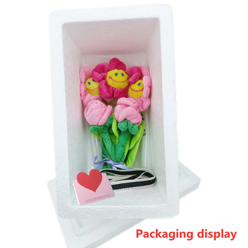 smiley sunflower rose flower series plush bouquet parent-child