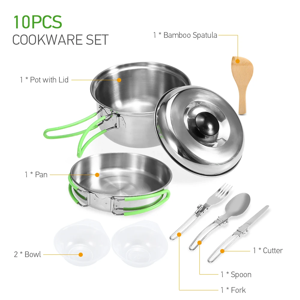 New Outdoor Cooking Pot and Pan Set Cook set Fork Knife Spoon Bowl Camping Cookware Hiking Picnic Tableware Cutlery Utensil Set
New Outdoor Cooking Pot and Pan Set Cook set Fork Knife Spoon Bowl Camping Cookware Hiking Picnic Tableware Cutlery Utensil Set