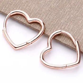 Original 925 Sterling Silver Earring Rose Asymmetric Heart Hoop Earrings For Women Wedding Gift Fine Birthday Europe Jewelry 
Original 925 Sterling Silver Earring Rose Asymmetric Heart Hoop Earrings For Women Wedding Gift Fine Birthday Europe Jewelry