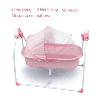 Foldable Portable Baby Electric Cradle Baby Shaker Bed Newborn Sleepy Flat Lay Crib Bassinet Multi-range Adjustment 0-2years old 
Foldable Portable Baby Electric Cradle Baby Shaker Bed Newborn Sleepy Flat Lay Crib Bassinet Multi-range Adjustment 0-2years old