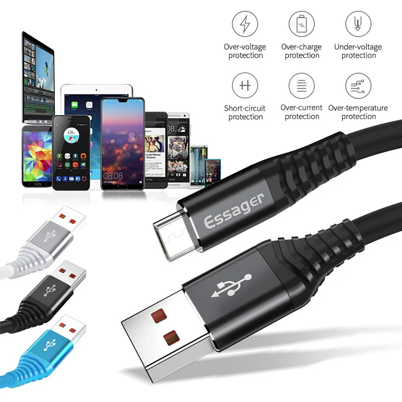 Essager 0.3M 1M 2M USB Type C Cable For Samsung Xiaomi Huawei Data Sync Charger Wire Cord USB Type C Cable USBC Fast Charge
Essager 0.3M 1M 2M USB Type C Cable For Samsung Xiaomi Huawei Data Sync Charger Wire Cord USB Type C Cable USBC Fast Charge