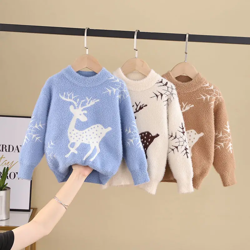 80CM-140CM Children's sweater new boy's knitted top Baby Korean version top round neck warm - keeping cartoon
80CM-140CM Children's sweater new boy's knitted top Baby Korean version top round neck warm - keeping cartoon