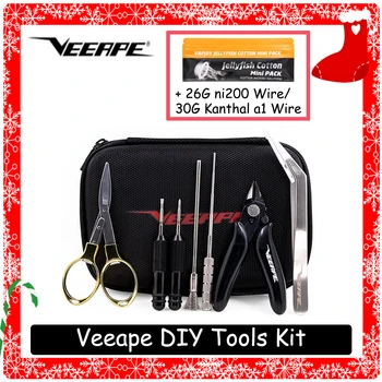 

Veeape Mini Vape DIY Tool Carry Bag Vape Tool Kits for DIY Atomizer Wire RDA RTA RBA with Tweezer Pliers Coil Brusher