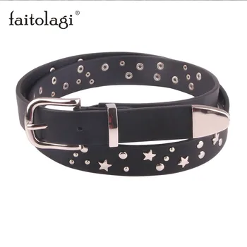 Hot Designers Female Belts Punk Rivet Black Female Belts Metal Buckle Leather Waist Belt Jeans Pants pasek damski ceinture femme
Hot Designers Female Belts Punk Rivet Black Female Belts Metal Buckle Leather Waist Belt Jeans Pants pasek damski ceinture femme