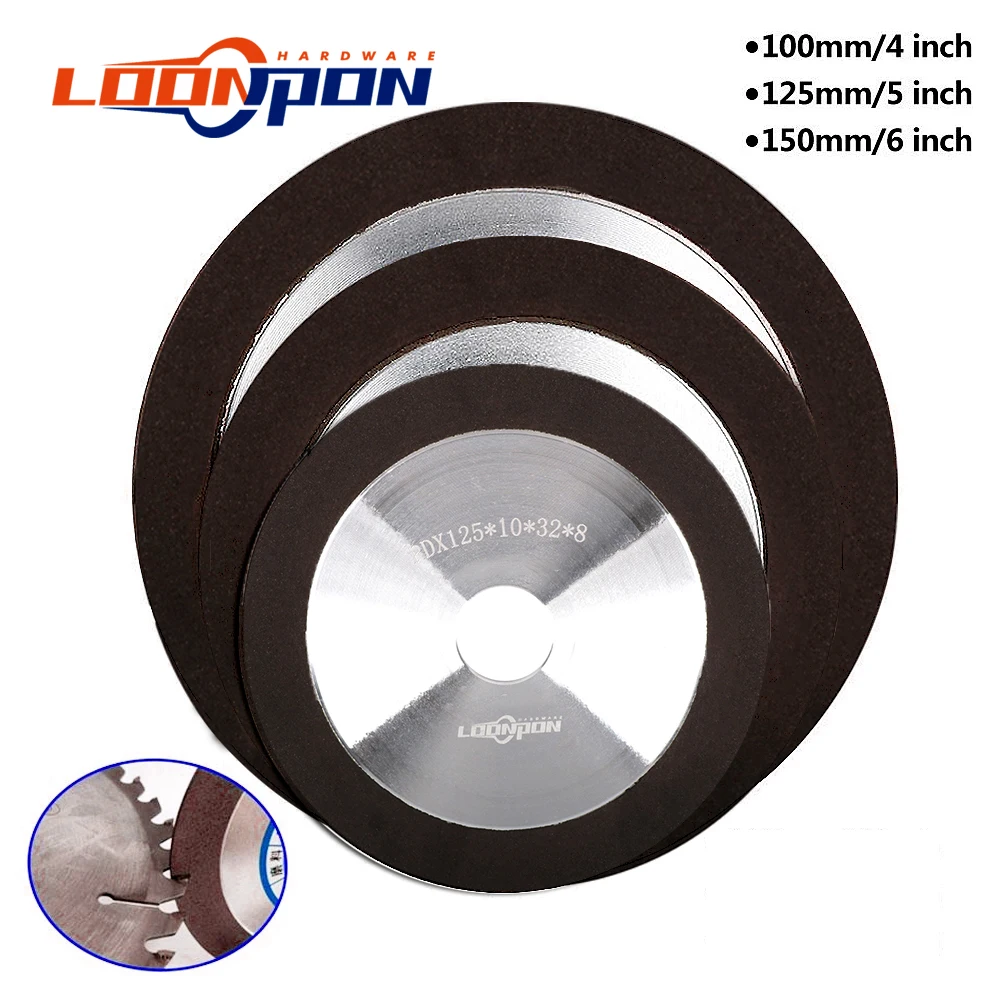 

75/100/125/150mm Diamond Grinding Wheel Disc Circle Grit 150-320 for Tungsten Steel Milling Cutter Tool Sharpener Grinder