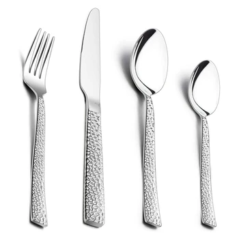 24 Pcs Cutlery Set,Hammered Square Edge Knife Fork Spoon, Flatware Silverware Sets Service for 6 Home/Kitchen/Party
24 Pcs Cutlery Set,Hammered Square Edge Knife Fork Spoon, Flatware Silverware Sets Service for 6 Home/Kitchen/Party