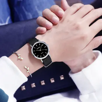 Watchband Concise Canvas Bring Ma'am Wrist Watch Ultrathin Quartz Lovers Wrist Watch 
Watchband Concise Canvas Bring Ma'am Wrist Watch Ultrathin Quartz Lovers Wrist Watch