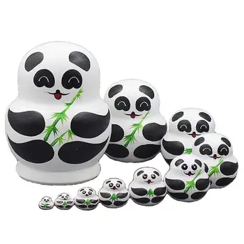 10Pcs/Set Wooden Panda Animal Russian Nesting Dolls Toy Handmade Craft Kids Gift Intelligence Developmental Toys
10Pcs/Set Wooden Panda Animal Russian Nesting Dolls Toy Handmade Craft Kids Gift Intelligence Developmental Toys