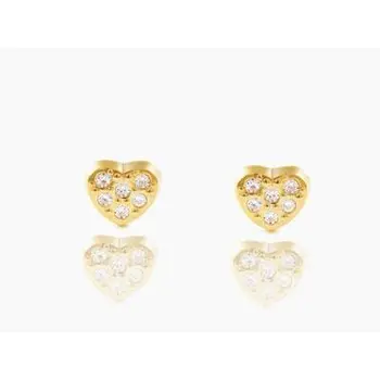 Earrings gold and diamonds with heart shaped pequeno 
Earrings gold and diamonds with heart shaped pequeno