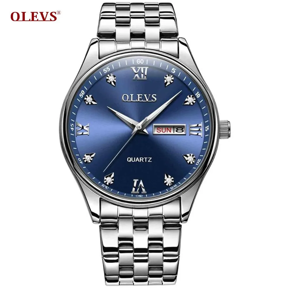 OLEVS Men Watch Quartz Watch Auto Date Luminous Pointer Waterproof Clock Stainless Steel Strap Wristswatch for Husband Gifts
OLEVS Men Watch Quartz Watch Auto Date Luminous Pointer Waterproof Clock Stainless Steel Strap Wristswatch for Husband Gifts