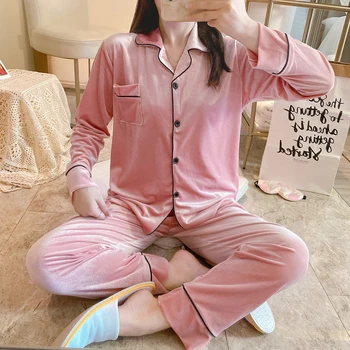 Pajamas Wholesale Winter New Korean Gold Velvet Home Wear Luxury Elegant Ladies Large Size Thermal Pajamas Casual Home Clothing
Pajamas Wholesale Winter New Korean Gold Velvet Home Wear Luxury Elegant Ladies Large Size Thermal Pajamas Casual Home Clothing