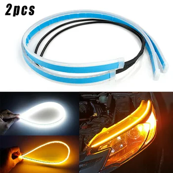2pcs 60CM Auto Lamps LED Car Headlight Strip Light DRL Slim Flexible Turn Signal Led Strip WIth Lamp Hood Kit
2pcs 60CM Auto Lamps LED Car Headlight Strip Light DRL Slim Flexible Turn Signal Led Strip WIth Lamp Hood Kit