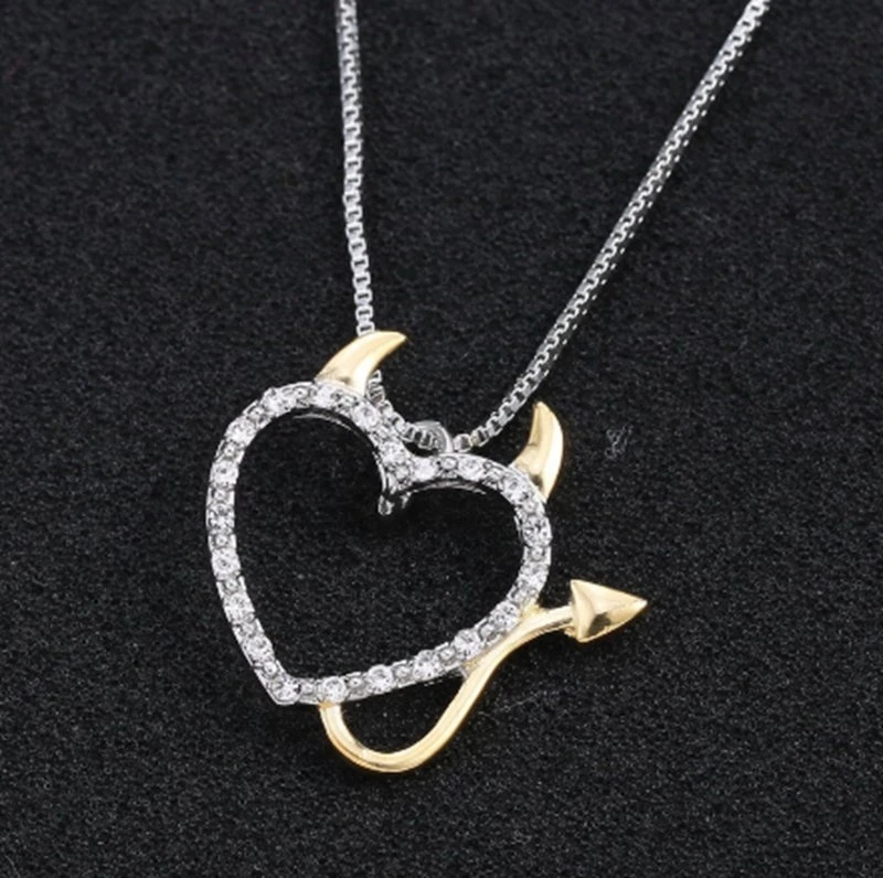 Standard SilveryLove Heart Accent Devil Heart Pendant Necklaces Jewelry for Women Summer Decoratio necklaces for women
Standard SilveryLove Heart Accent Devil Heart Pendant Necklaces Jewelry for Women Summer Decoratio necklaces for women