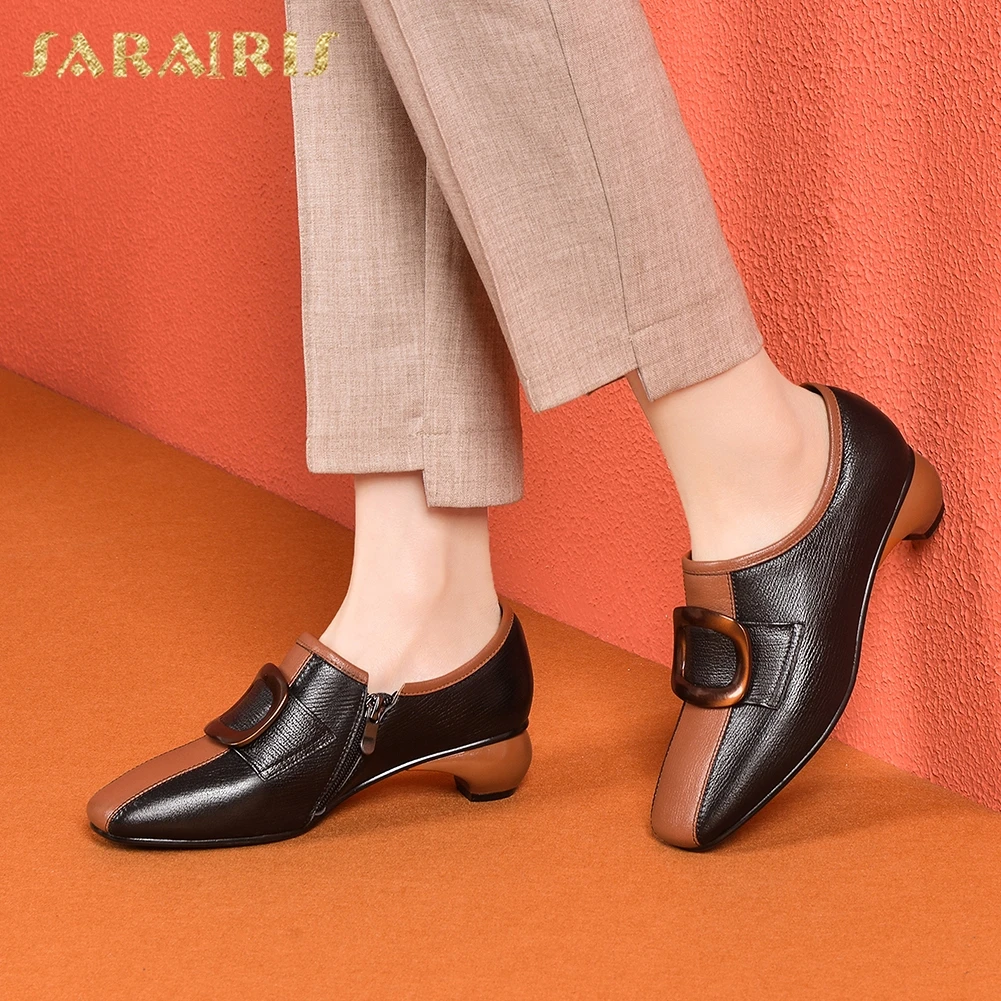 Sarairis 2020 New Fashion Genuine Cow Leather British Style Shoes Woman Pumps Female Strange Style Zipper Pumps Women Shoes 
Sarairis 2020 New Fashion Genuine Cow Leather British Style Shoes Woman Pumps Female Strange Style Zipper Pumps Women Shoes