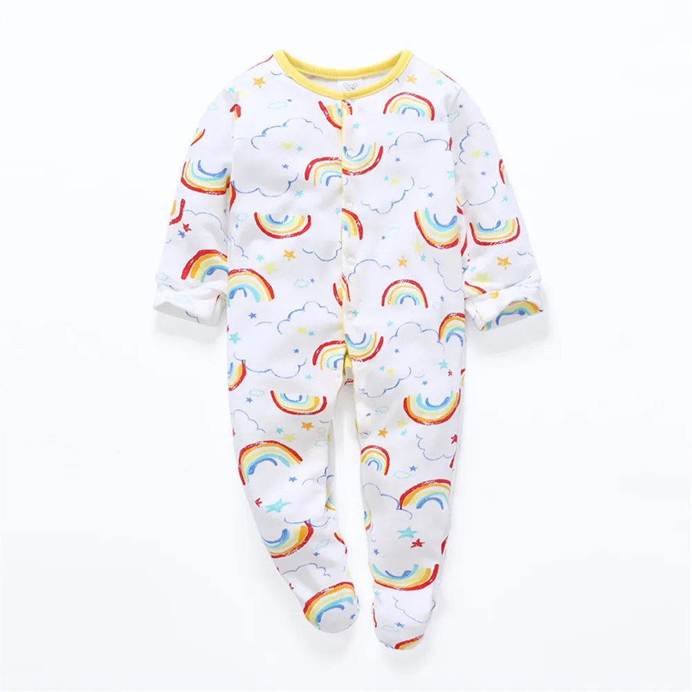 Baby One-Piece Footie Pajamas with Rainbow Pattern Baby Cotton Sleepwear Outfit 0-12 Months
Baby One-Piece Footie Pajamas with Rainbow Pattern Baby Cotton Sleepwear Outfit 0-12 Months