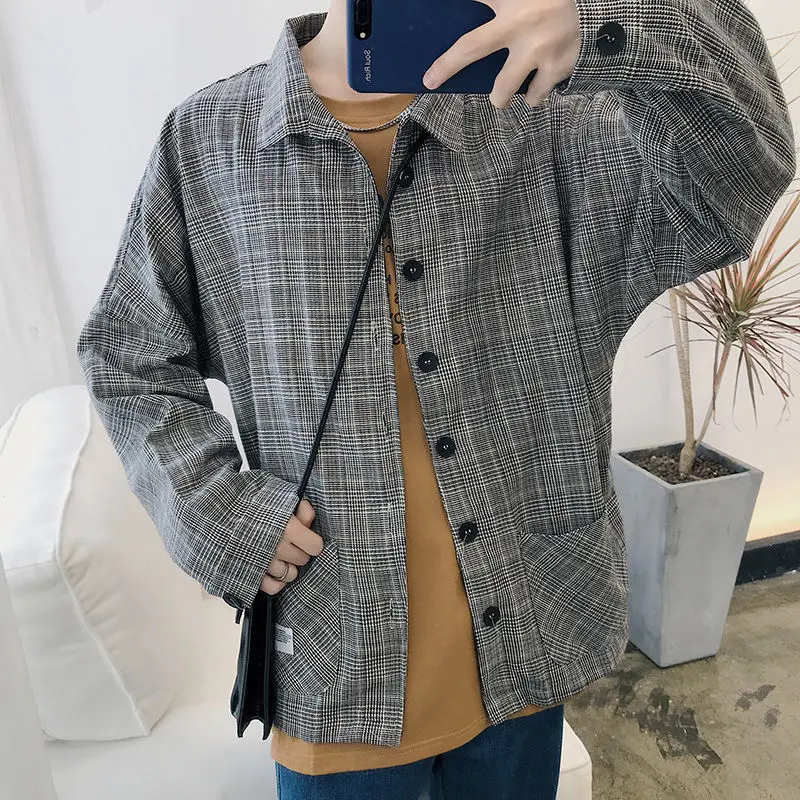 Spring Plaid Shirt Men's Fashion Retro Casual Shirt Men Streetwear Wild Loose Korean Long-sleeved Shirt Jacket Mens M-2XL
Spring Plaid Shirt Men's Fashion Retro Casual Shirt Men Streetwear Wild Loose Korean Long-sleeved Shirt Jacket Mens M-2XL