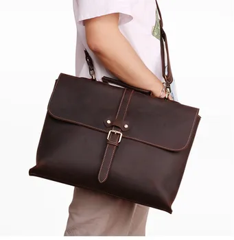 Business Leather Men's Briefcase Men Handbags 15.6 Inch Laptop Bag Male Shoulder Computer Bag Travel Bags Crazy Horse Leather 
Business Leather Men's Briefcase Men Handbags 15.6 Inch Laptop Bag Male Shoulder Computer Bag Travel Bags Crazy Horse Leather
