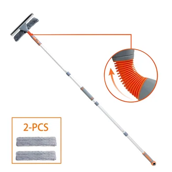 Telescopic Window Squeegee Cleaner with Extension Pole Glass Cleaning Tools with 2 Washing Cloth for Indoor Outdoor _WK 
Telescopic Window Squeegee Cleaner with Extension Pole Glass Cleaning Tools with 2 Washing Cloth for Indoor Outdoor _WK