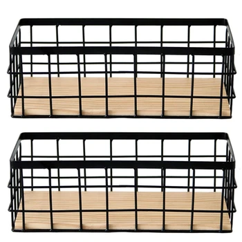 2x Iron Wall Shelf With Wooden Board Hanging Storage Basket Sundries Shelves Holder Storage Rack Home Large
2x Iron Wall Shelf With Wooden Board Hanging Storage Basket Sundries Shelves Holder Storage Rack Home Large