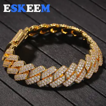 Hiphop Jewelry Gold and Silver Box Clasp 13MM 2 Rows Fully Iced Out Miami Cuban Link Bracelet
Hiphop Jewelry Gold and Silver Box Clasp 13MM 2 Rows Fully Iced Out Miami Cuban Link Bracelet