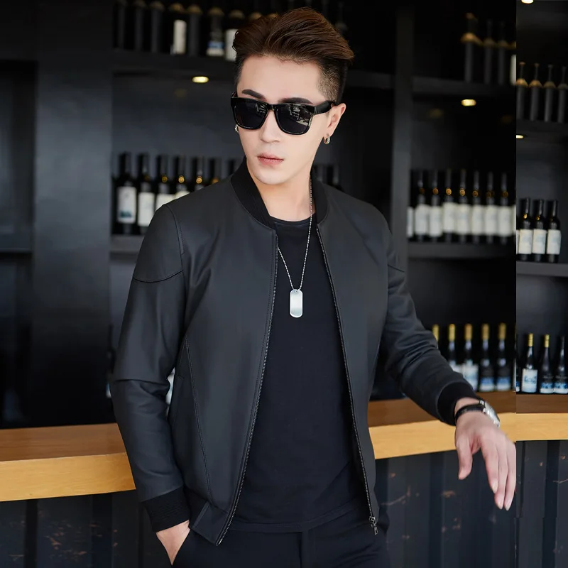 2019 New Style Haining Genuine Leather Clothes Men's Matt Sheep Leather Stand Collar Baseball Uniform Spring And Autumn Casual T
2019 New Style Haining Genuine Leather Clothes Men's Matt Sheep Leather Stand Collar Baseball Uniform Spring And Autumn Casual T