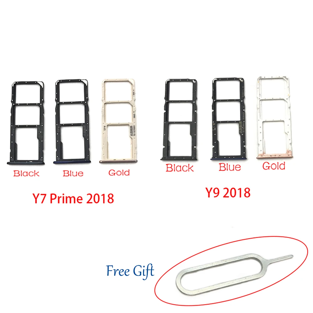 

Tested NEW Micro Nano SIM Card Holder Tray Slot Holder Adapter Socket + Pin For Huawei Y6 Y7 Prime Y9 2018