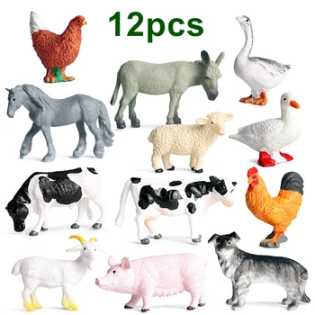 New 12pcs/lot Mini Farm Poultry Animals Action Figures Simulation Models Pig Duck Hen Goose Horse Cow Dog Goat Role Play Toys
New 12pcs/lot Mini Farm Poultry Animals Action Figures Simulation Models Pig Duck Hen Goose Horse Cow Dog Goat Role Play Toys
