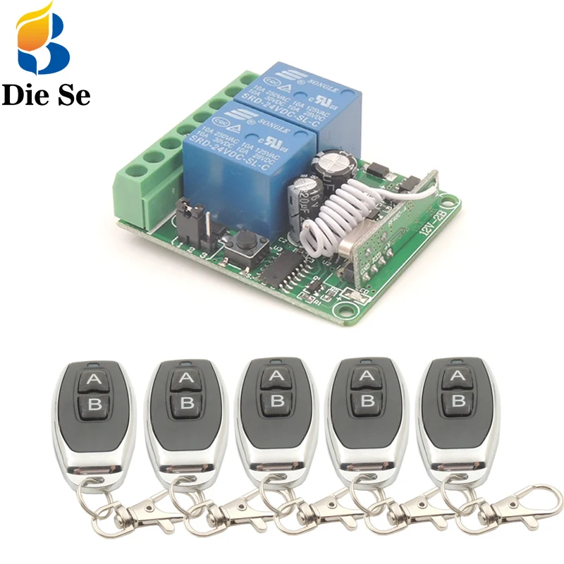 433MHz Universal Wireless Remote DC12V 10A 2CH rf Relay and Transmitter Remote Garage/gate/Light/Fan/Home appliance Control
433MHz Universal Wireless Remote DC12V 10A 2CH rf Relay and Transmitter Remote Garage/gate/Light/Fan/Home appliance Control